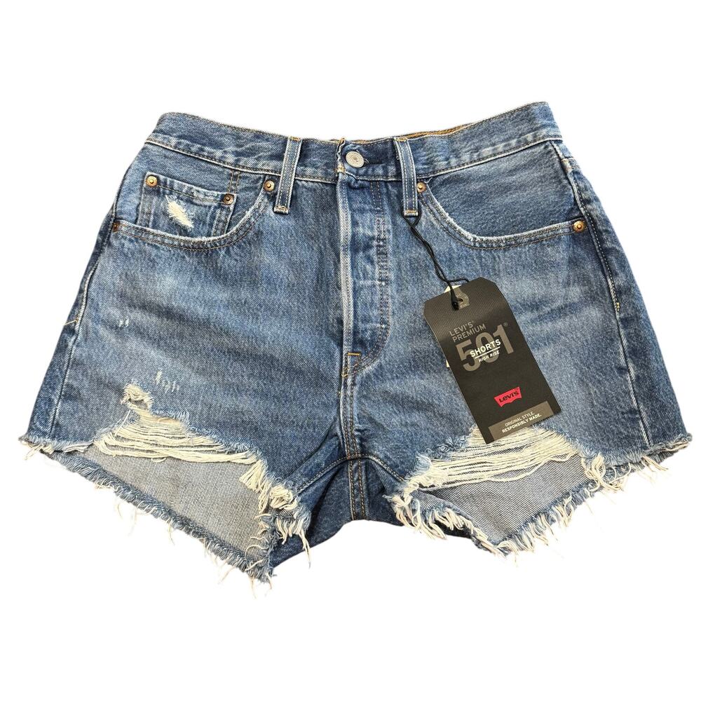 Levi's 501 Button Fly High Rise Denim Shorts NWT